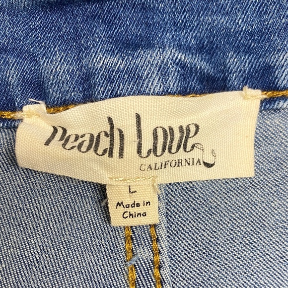Peach Love California Jeans Bell Bottom Flare Star Embroidered Size Large 30 - Picture 2 of 7